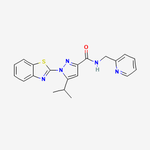 molecular formula C20H19N5OS B2626065 1-(benzo[d]thiazol-2-yl)-5-isopropyl-N-(pyridin-2-ylmethyl)-1H-pyrazole-3-carboxamide CAS No. 1013806-45-5