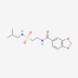 molecular formula C14H20N2O5S B2626072 N-(2-(N-isobutylsulfamoyl)ethyl)benzo[d][1,3]dioxole-5-carboxamide CAS No. 899740-28-4