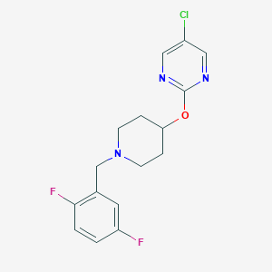 molecular formula C16H16ClF2N3O B2626077 5-Chloro-2-[1-[(2,5-difluorophenyl)methyl]piperidin-4-yl]oxypyrimidine CAS No. 2415471-22-4