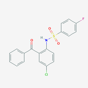 molecular formula C19H13ClFNO3S B262608 N-(2-benzoyl-4-chlorophenyl)-4-fluorobenzenesulfonamide 