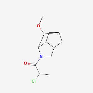 molecular formula C12H18ClNO2 B2626083 2-Chloro-1-(2-methoxy-4-azatricyclo[4.2.1.03,7]nonan-4-yl)propan-1-one CAS No. 1858068-60-6