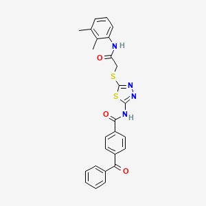 molecular formula C26H22N4O3S2 B2626089 4-benzoyl-N-(5-((2-((2,3-dimethylphenyl)amino)-2-oxoethyl)thio)-1,3,4-thiadiazol-2-yl)benzamide CAS No. 392294-71-2
