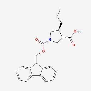 molecular formula C23H25NO4 B2626098 (3S,4S)-1-(9H-芴-9-基甲氧羰基)-4-丙基吡咯烷-3-羧酸 CAS No. 2137769-12-9