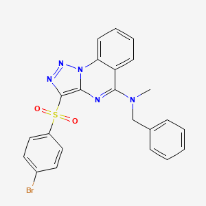 molecular formula C23H18BrN5O2S B2626102 N-benzyl-3-[(4-bromophenyl)sulfonyl]-N-methyl[1,2,3]triazolo[1,5-a]quinazolin-5-amine CAS No. 895640-24-1