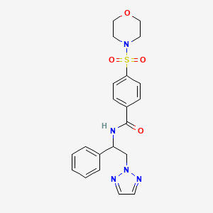 molecular formula C21H23N5O4S B2626107 4-(morpholinosulfonyl)-N-(1-phenyl-2-(2H-1,2,3-triazol-2-yl)ethyl)benzamide CAS No. 2034405-14-4