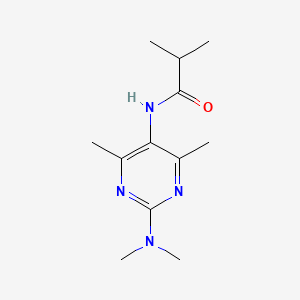 molecular formula C12H20N4O B2626108 N-(2-(二甲氨基)-4,6-二甲基嘧啶-5-基)异丁酰胺 CAS No. 1797310-29-2