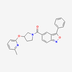 molecular formula C24H21N3O3 B2626112 (3-((6-甲基吡啶-2-基)氧)吡咯烷-1-基)(3-苯基苯并[c]异恶唑-5-基)甲酮 CAS No. 1903037-90-0