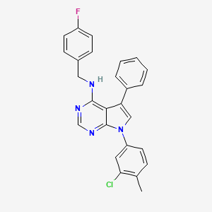 molecular formula C26H20ClFN4 B2626134 7-(3-chloro-4-methylphenyl)-N-(4-fluorobenzyl)-5-phenyl-7H-pyrrolo[2,3-d]pyrimidin-4-amine CAS No. 477229-65-5