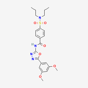 molecular formula C23H28N4O6S B2626141 N-[5-(3,5-dimethoxyphenyl)-1,3,4-oxadiazol-2-yl]-4-(dipropylsulfamoyl)benzamide CAS No. 533870-47-2