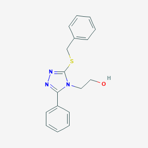 molecular formula C17H17N3OS B262615 2-[3-(benzylsulfanyl)-5-phenyl-4H-1,2,4-triazol-4-yl]ethanol 