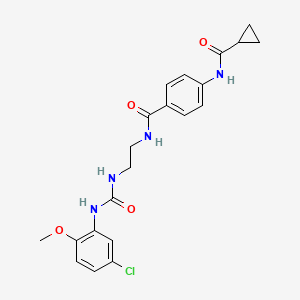 N-(2-(3-(5-chloro-2-methoxyphenyl)ureido)ethyl)-4-(cyclopropanecarboxamido)benzamide