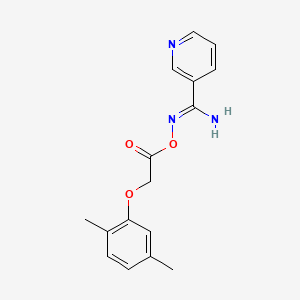 molecular formula C16H17N3O3 B2626173 (Z)-N'-(2-(2,5-二甲基苯氧基)乙酰氧基)烟酰亚胺 CAS No. 488744-64-5