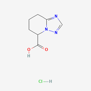 molecular formula C7H10ClN3O2 B2626182 5,6,7,8-Tetrahydro-[1,2,4]triazolo[1,5-a]pyridine-5-carboxylic acid hydrochloride CAS No. 2155855-81-3