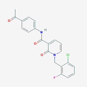 molecular formula C21H16ClFN2O3 B2626185 N-(4-acetylphenyl)-1-[(2-chloro-6-fluorophenyl)methyl]-2-oxo-1,2-dihydropyridine-3-carboxamide CAS No. 946355-57-3