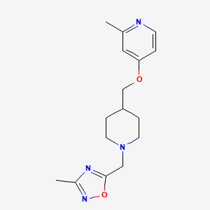 molecular formula C16H22N4O2 B2626191 3-Methyl-5-[[4-[(2-methylpyridin-4-yl)oxymethyl]piperidin-1-yl]methyl]-1,2,4-oxadiazole CAS No. 2380042-42-0