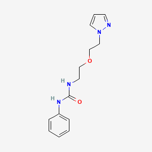 molecular formula C14H18N4O2 B2626193 1-(2-(2-(1H-吡唑-1-基)乙氧基)乙基)-3-苯基脲 CAS No. 2034232-26-1