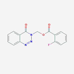 molecular formula C15H10FN3O3 B2626201 (4-氧代苯并[d][1,2,3]三嗪-3(4H)-基)甲基-2-氟苯甲酸酯 CAS No. 459422-16-3
