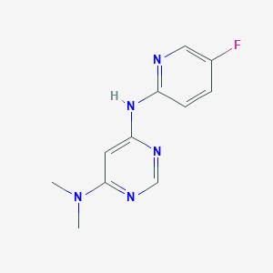 molecular formula C11H12FN5 B2626210 N4-(5-氟吡啶-2-基)-N6,N6-二甲基嘧啶-4,6-二胺 CAS No. 2320226-26-2