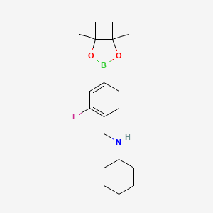 molecular formula C19H29BFNO2 B2626213 4-(Cyclohexylaminomethyl)-3-fluorophenylboronic acid pinacol ester CAS No. 2377610-79-0