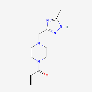 molecular formula C11H17N5O B2626215 1-[4-[(5-Methyl-1H-1,2,4-triazol-3-yl)methyl]piperazin-1-yl]prop-2-en-1-one CAS No. 2361656-58-6