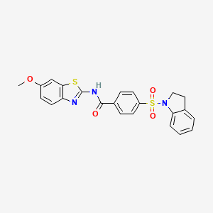 molecular formula C23H19N3O4S2 B2626218 4-(吲哚-1-磺酰基)-N-(6-甲氧基苯并[d]噻唑-2-基)苯甲酰胺 CAS No. 361482-20-4