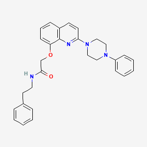 molecular formula C29H30N4O2 B2626219 N-苯乙基-2-((2-(4-苯基哌嗪-1-基)喹啉-8-基)氧基)乙酰胺 CAS No. 941954-76-3
