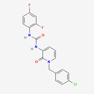molecular formula C19H14ClF2N3O2 B2626220 N-[1-(4-chlorobenzyl)-2-oxo-1,2-dihydro-3-pyridinyl]-N'-(2,4-difluorophenyl)urea CAS No. 338755-30-9