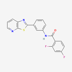molecular formula C19H11F2N3OS B2626226 2,4-difluoro-N-(3-(thiazolo[5,4-b]pyridin-2-yl)phenyl)benzamide CAS No. 902869-55-0