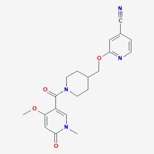 molecular formula C20H22N4O4 B2626228 2-[[1-(4-Methoxy-1-methyl-6-oxopyridine-3-carbonyl)piperidin-4-yl]methoxy]pyridine-4-carbonitrile CAS No. 2379978-08-0