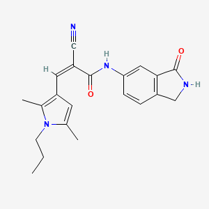 molecular formula C21H22N4O2 B2626230 (Z)-2-cyano-3-(2,5-dimethyl-1-propylpyrrol-3-yl)-N-(3-oxo-1,2-dihydroisoindol-5-yl)prop-2-enamide CAS No. 1241703-20-7