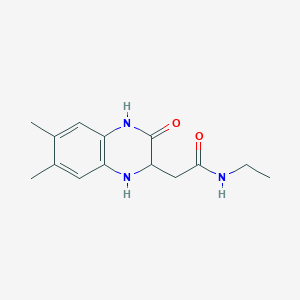molecular formula C14H19N3O2 B2626234 2-(6,7-二甲基-3-氧代-1,2,3,4-四氢喹喔啉-2-基)-N-乙基乙酰胺 CAS No. 473445-62-4