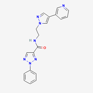 molecular formula C19H17N7O B2626254 2-苯基-N-{2-[4-(吡啶-3-基)-1H-吡唑-1-基]乙基}-2H-1,2,3-三唑-4-甲酰胺 CAS No. 2097869-47-9