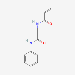 molecular formula C13H16N2O2 B2626258 2-Methyl-N-phenyl-2-(prop-2-enoylamino)propanamide CAS No. 2361638-60-8