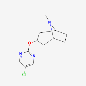 molecular formula C12H16ClN3O B2626265 3-[(5-Chloropyrimidin-2-yl)oxy]-8-methyl-8-azabicyclo[3.2.1]octane CAS No. 2189368-12-3