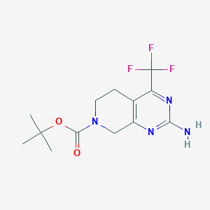 molecular formula C13H17F3N4O2 B2626270 Tert-butyl 2-amino-4-(trifluoromethyl)-6,8-dihydro-5H-pyrido[3,4-d]pyrimidine-7-carboxylate CAS No. 2445793-66-6