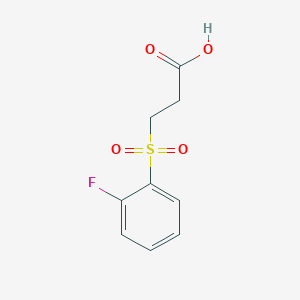 molecular formula C9H9FO4S B2626279 3-(2-氟苯磺酰基)丙酸 CAS No. 874594-06-6