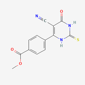 molecular formula C13H9N3O3S B2626285 4-(5-氰基-6-氧代-2-硫代-1,2,3,6-四氢嘧啶-4-基)苯甲酸甲酯 CAS No. 881244-60-6