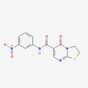 molecular formula C13H10N4O4S B2626293 N-(3-硝基苯基)-5-氧代-3,5-二氢-2H-噻唑并[3,2-a]嘧啶-6-甲酰胺 CAS No. 532965-45-0