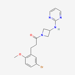 molecular formula C17H19BrN4O2 B2626297 3-(5-Bromo-2-methoxyphenyl)-1-(3-(pyrimidin-2-ylamino)azetidin-1-yl)propan-1-one CAS No. 2034302-68-4