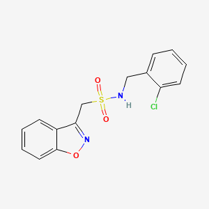 molecular formula C15H13ClN2O3S B2626298 1-(benzo[d]isoxazol-3-yl)-N-(2-chlorobenzyl)methanesulfonamide CAS No. 1797563-64-4