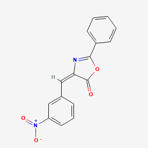 molecular formula C16H10N2O4 B2626306 (E)-4-(3-nitrobenzylidene)-2-phenyloxazol-5(4H)-one CAS No. 123990-32-9