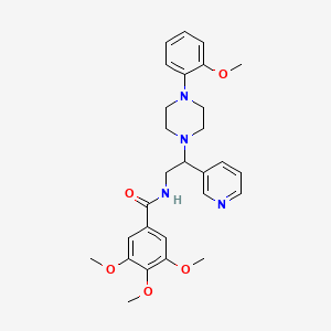 molecular formula C28H34N4O5 B2626311 3,4,5-trimethoxy-N-(2-(4-(2-methoxyphenyl)piperazin-1-yl)-2-(pyridin-3-yl)ethyl)benzamide CAS No. 887207-12-7