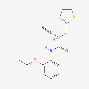 molecular formula C16H16N2O2S B2626312 2-氰基-N-(2-乙氧苯基)-3-(噻吩-2-基)丙酰胺 CAS No. 483359-68-8