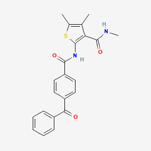 molecular formula C22H20N2O3S B2626313 2-(4-benzoylbenzamido)-N,4,5-trimethylthiophene-3-carboxamide CAS No. 896293-54-2