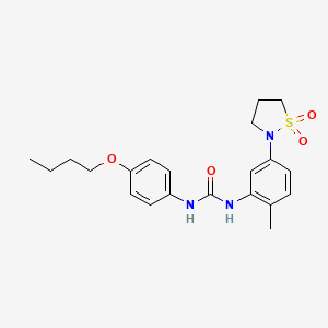 molecular formula C21H27N3O4S B2626323 1-(4-Butoxyphenyl)-3-(5-(1,1-dioxidoisothiazolidin-2-yl)-2-methylphenyl)urea CAS No. 1203249-15-3