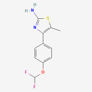 molecular formula C11H10F2N2OS B2626336 4-[4-(二氟甲氧基)苯基]-5-甲基-1,3-噻唑-2-胺 CAS No. 794578-70-4