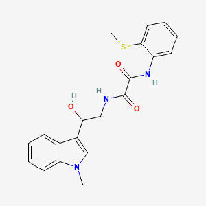 molecular formula C20H21N3O3S B2626344 N1-(2-hydroxy-2-(1-methyl-1H-indol-3-yl)ethyl)-N2-(2-(methylthio)phenyl)oxalamide CAS No. 1448035-07-1