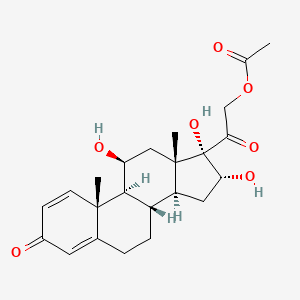 molecular formula C23H30O7 B2626350 16α-羟基强的松龙乙酸酯 CAS No. 86401-80-1