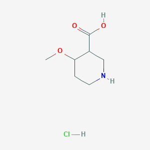 molecular formula C7H14ClNO3 B2626351 4-Methoxypiperidine-3-carboxylic acid;hydrochloride CAS No. 2402829-13-2