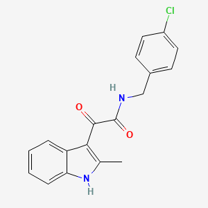 molecular formula C18H15ClN2O2 B2626354 N-[(4-chlorophenyl)methyl]-2-(2-methyl-1H-indol-3-yl)-2-oxoacetamide CAS No. 852368-93-5